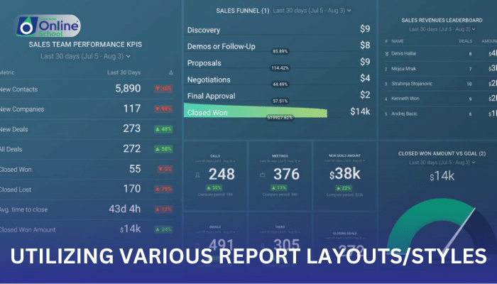 Lesson 20: Utilizing Various Report Layouts/Styles